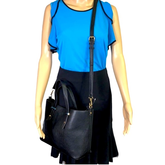 30-50% OFF BUNDLES! 2-IN-1 CROSSBODY LEATHER PURSE SHOULDER BAG BLACK TOTE BLACK